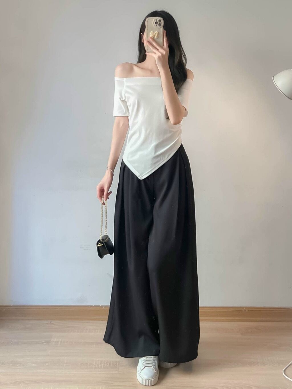 Áo bẹt vai thun gân lạnh xinh đẹp w9