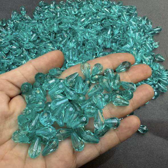 100G Chuỗi Hạt Giọt Nước Pha Lê Nhựa 12mm