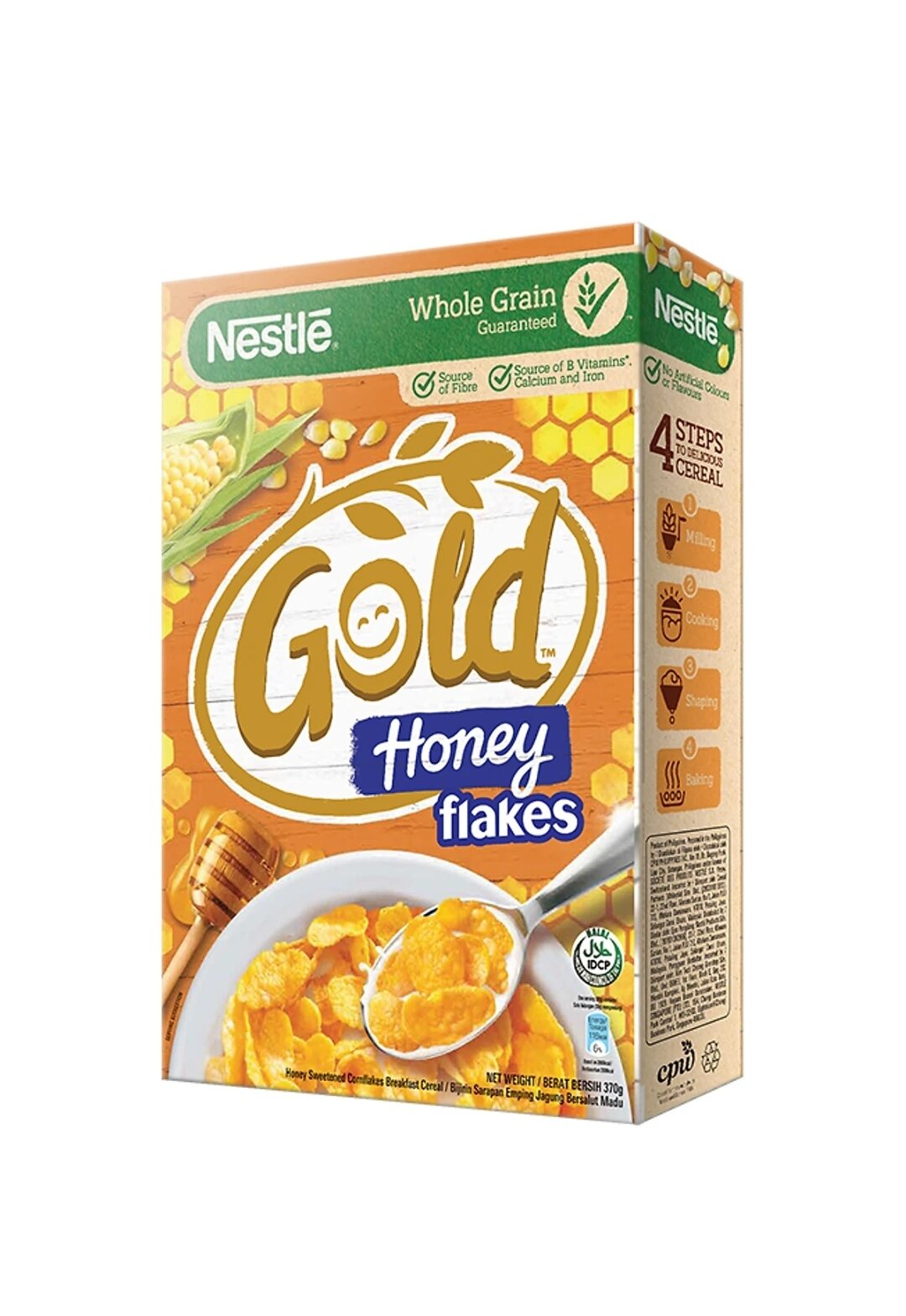 Hộp 370g ngũ cốc ăn sáng nestle gold honey flakes