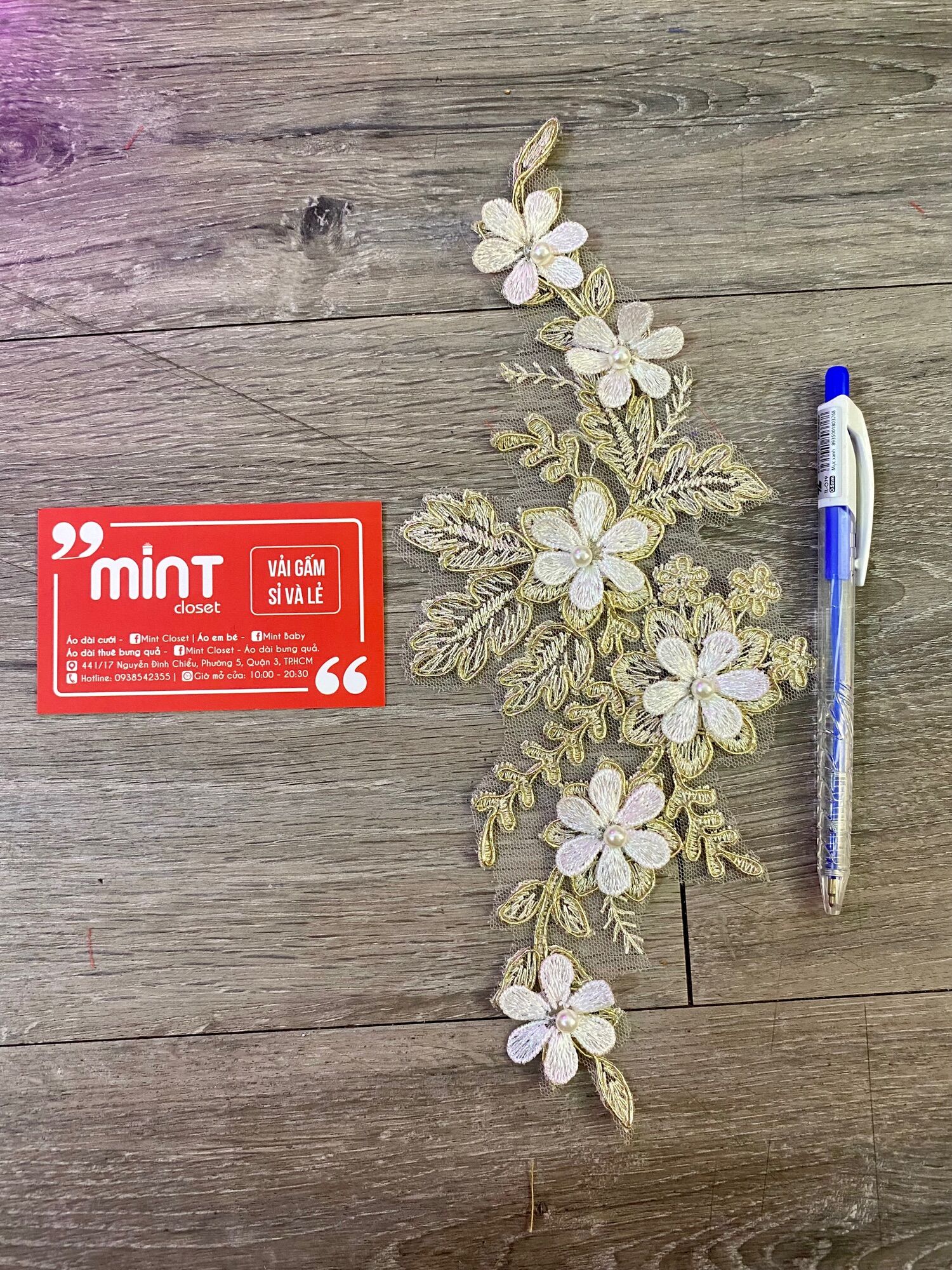 Bông ren đính kết áo dài, đầm, váy