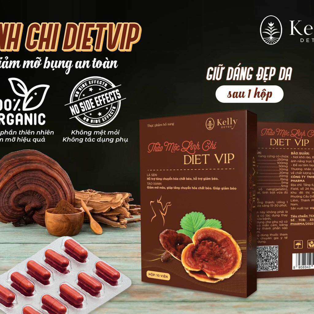 VIÊN GIẢM CÂN LINH CHI DIET VIP KELLY