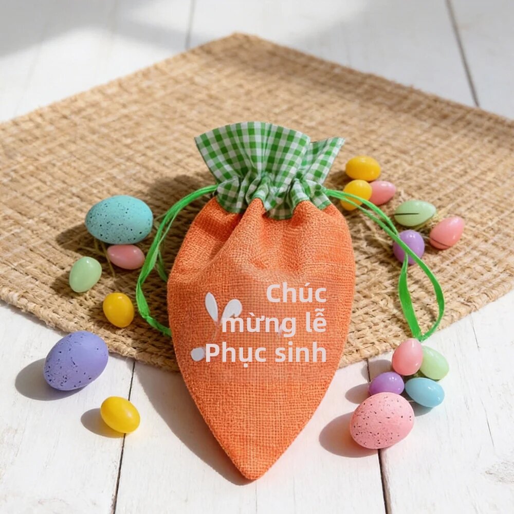 5 Chiếc Túi Quà Hình Cà Rốt Mừng Lễ Phục Sinh Bằng Vải Bố Túi Đựng Quà Cho Trẻ Em Giỏ Quà Phục Sinh Hộp Đựng Kẹo Quà Tặng Tiệc Tùng