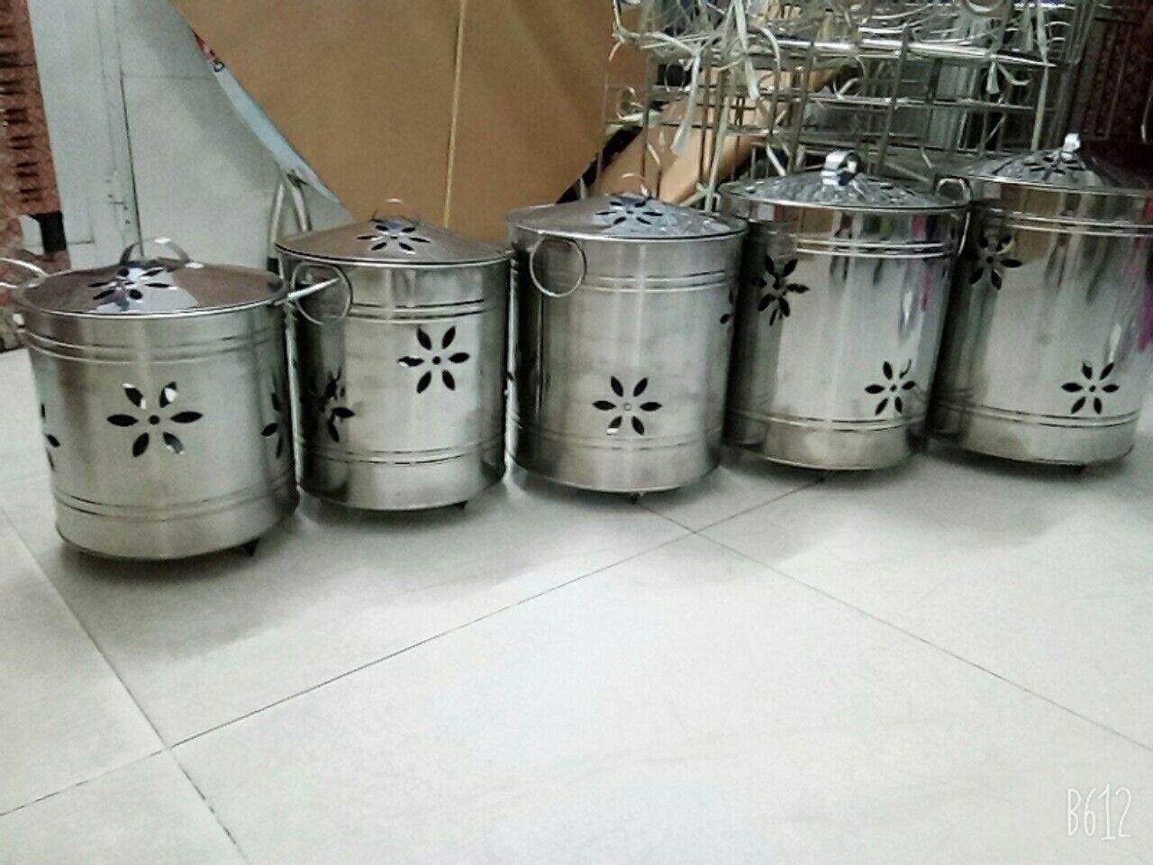 [HCM]Thùng đốt giấy inox tròn 23cm