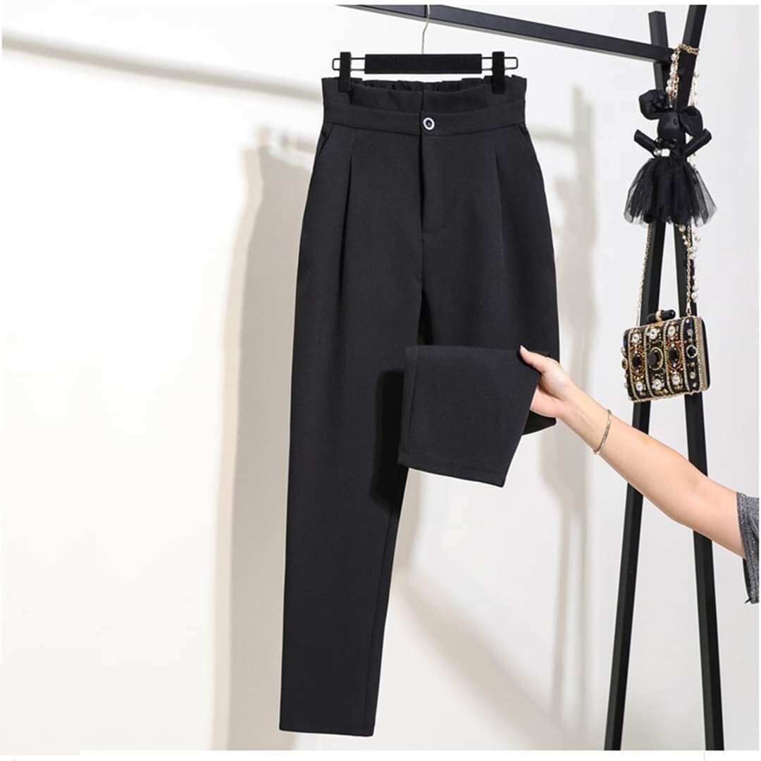 Quần Baggy Nữ Cạp Bèo Lưng Cao