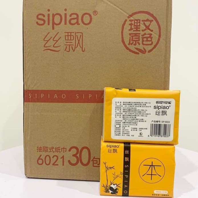 Thùng 30 gói giấy ăn gấu trúc sipiao 6021 - hàng chính hãng nội địa trung 100%