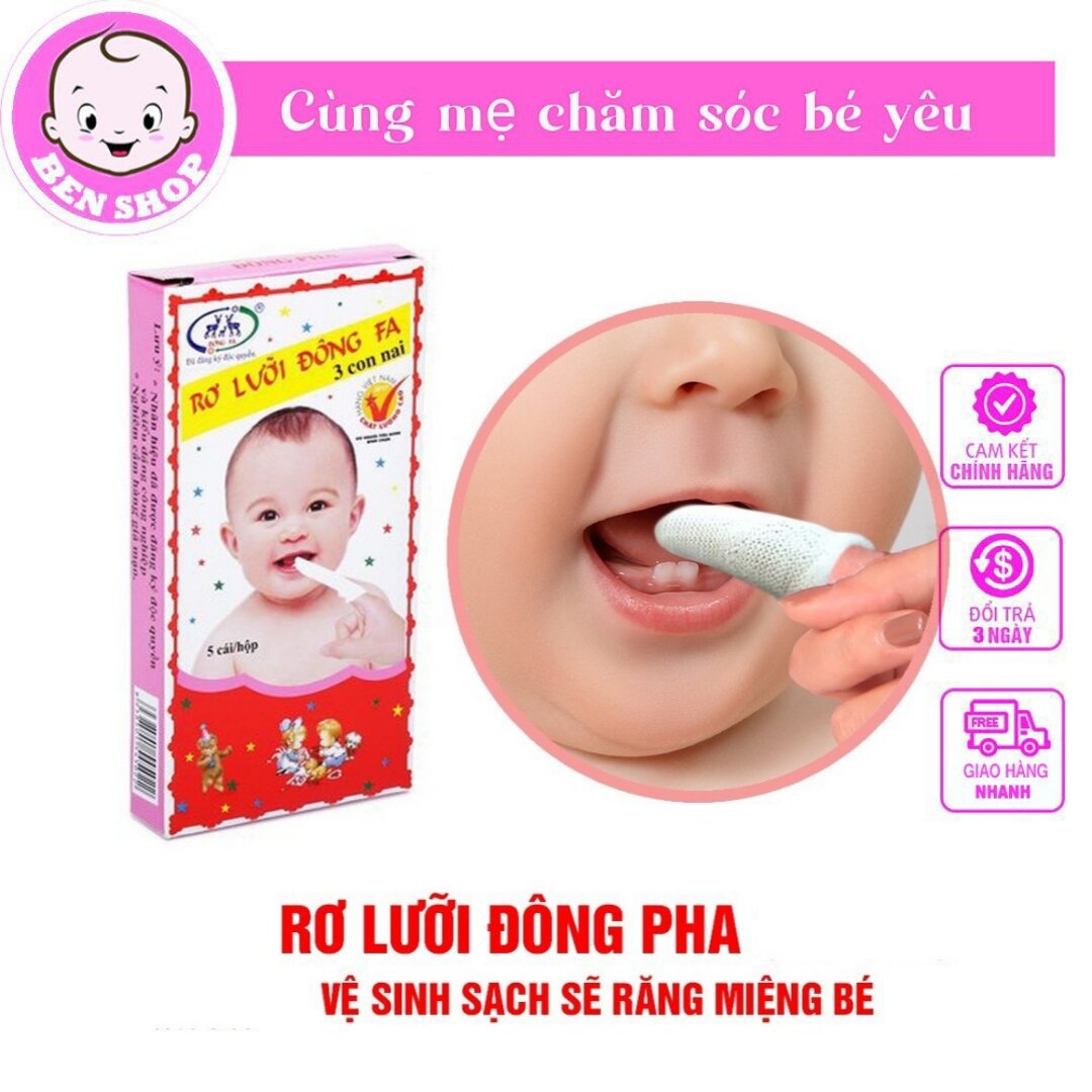 Rơ lưỡi đông fa cho bé sơ sinh hộp 5 cái