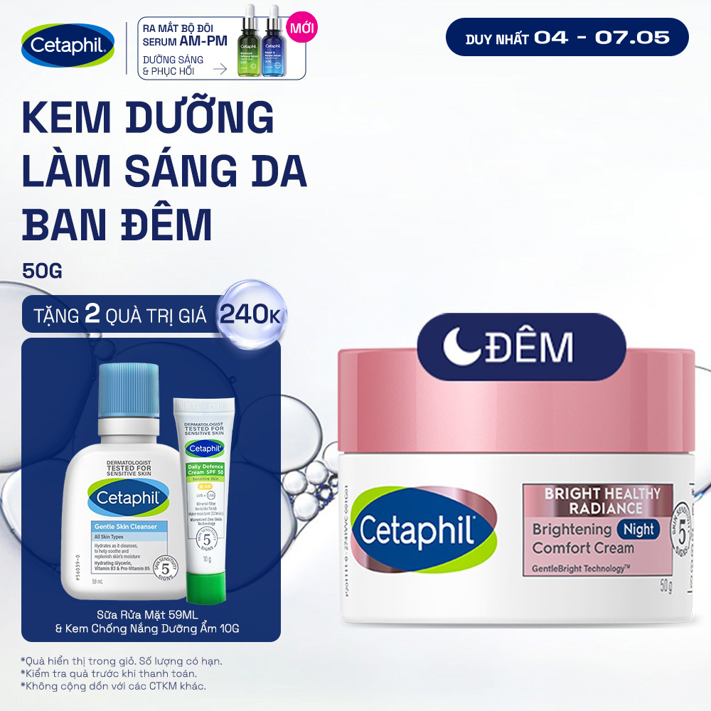 Kem dưỡng ẩm sáng da ban đêm Cetaphil Bright Healthy Radiance Brightening Night Comfort Cream 50g