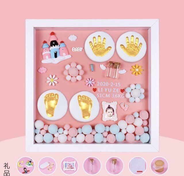 (Inbox gửi ảnh bé) 28x33cm Khung In Dấu Chân Tay Bé