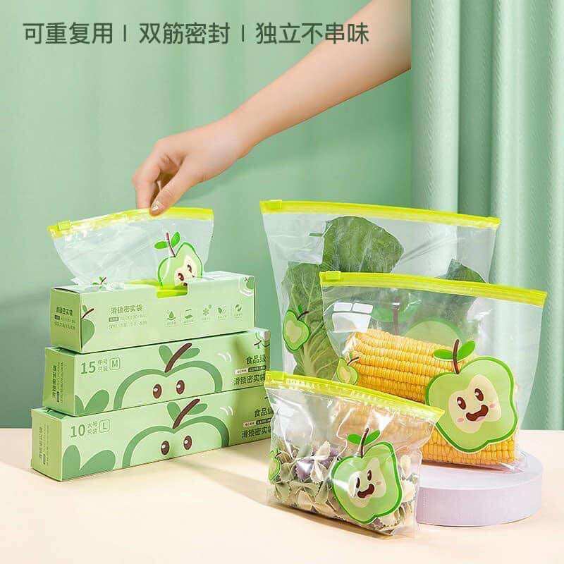 Set 3 hộp túi zip đựng thực phẩm 3size