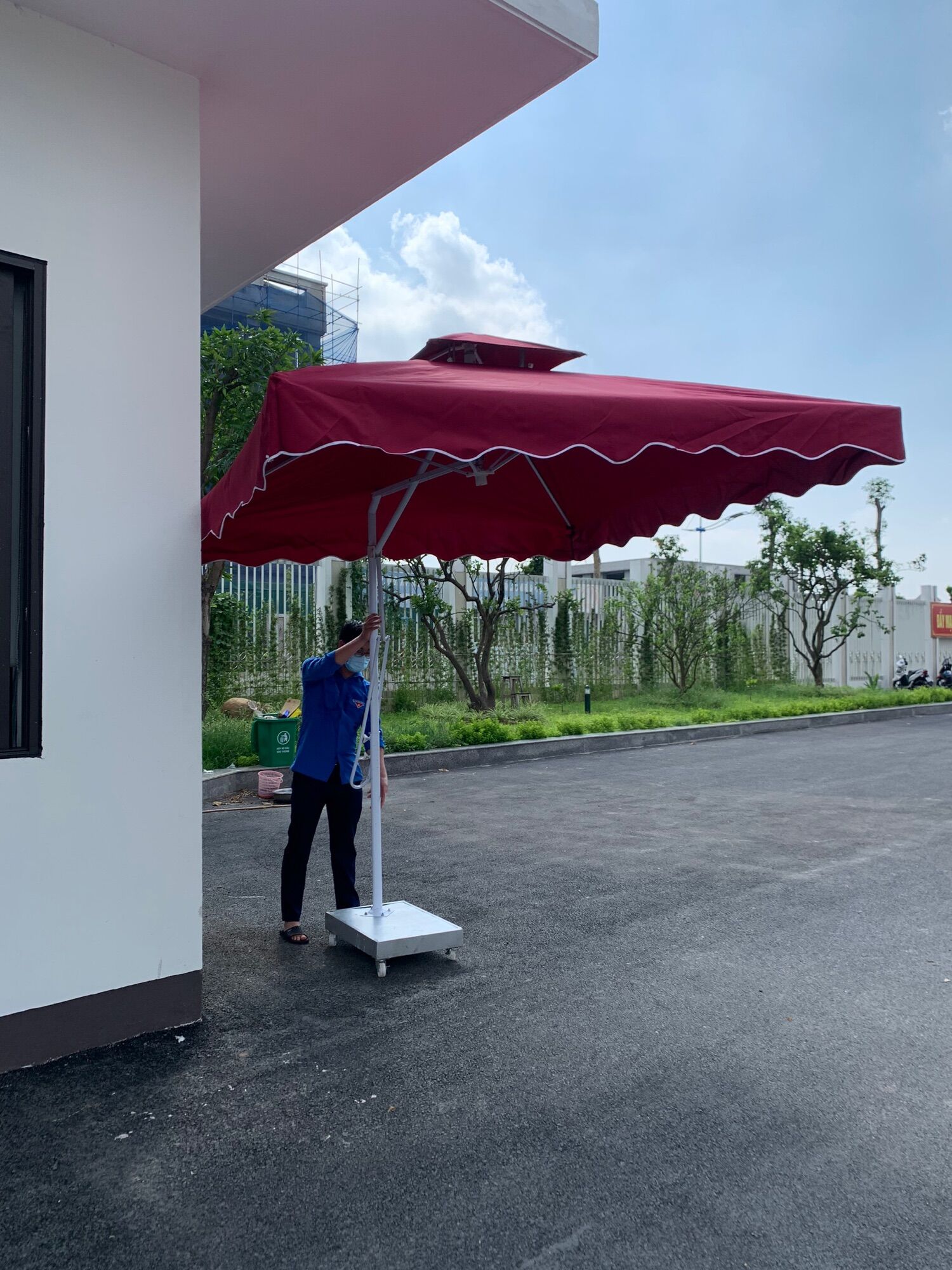 Vải bọc ô dù lệch tâm vuông 2,5x2,5m