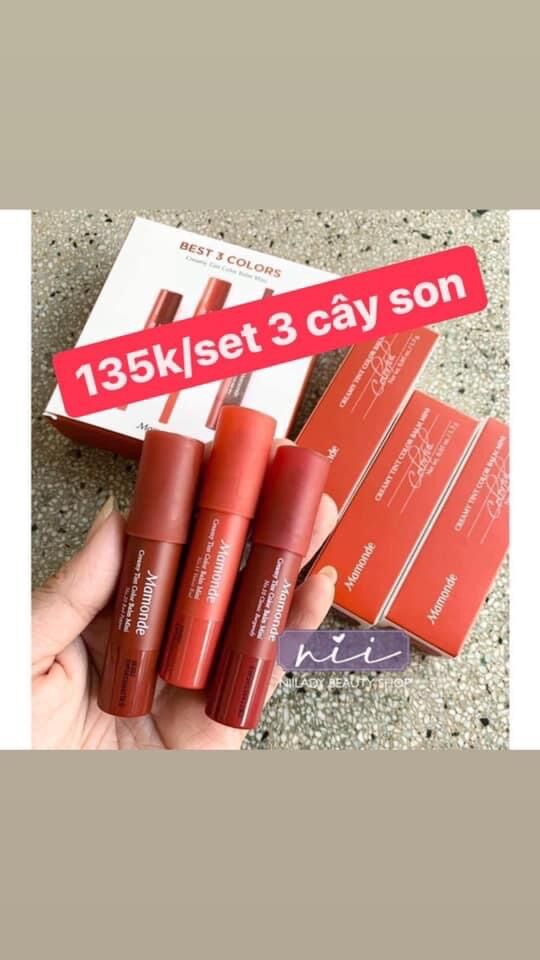 Set 3 thỏi son mini mamonde chính hãng hàn quốc,