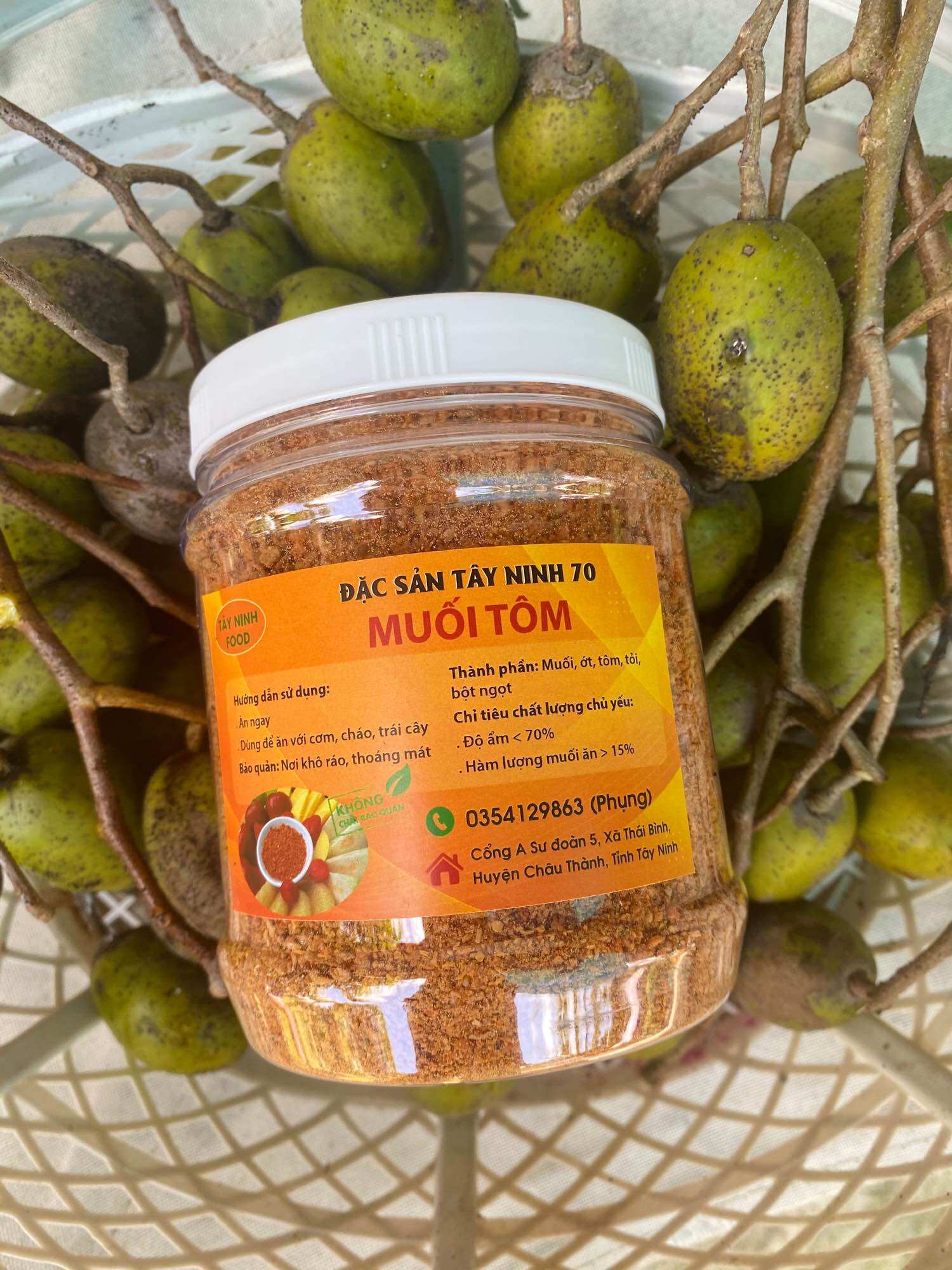 Muối tôm hạt nhuyễn vừa, ít cay, vị ngon 500gr- Đặc sản Tây Ninh