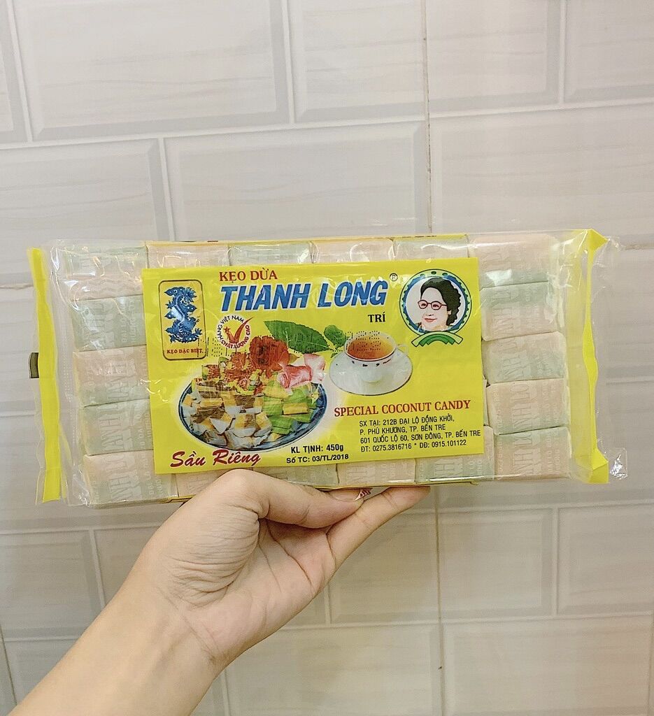 Kẹo dừa sầu riêng/đậu phộng sriêng/dứa dừa sriêng bến tre thanh long 5 vị