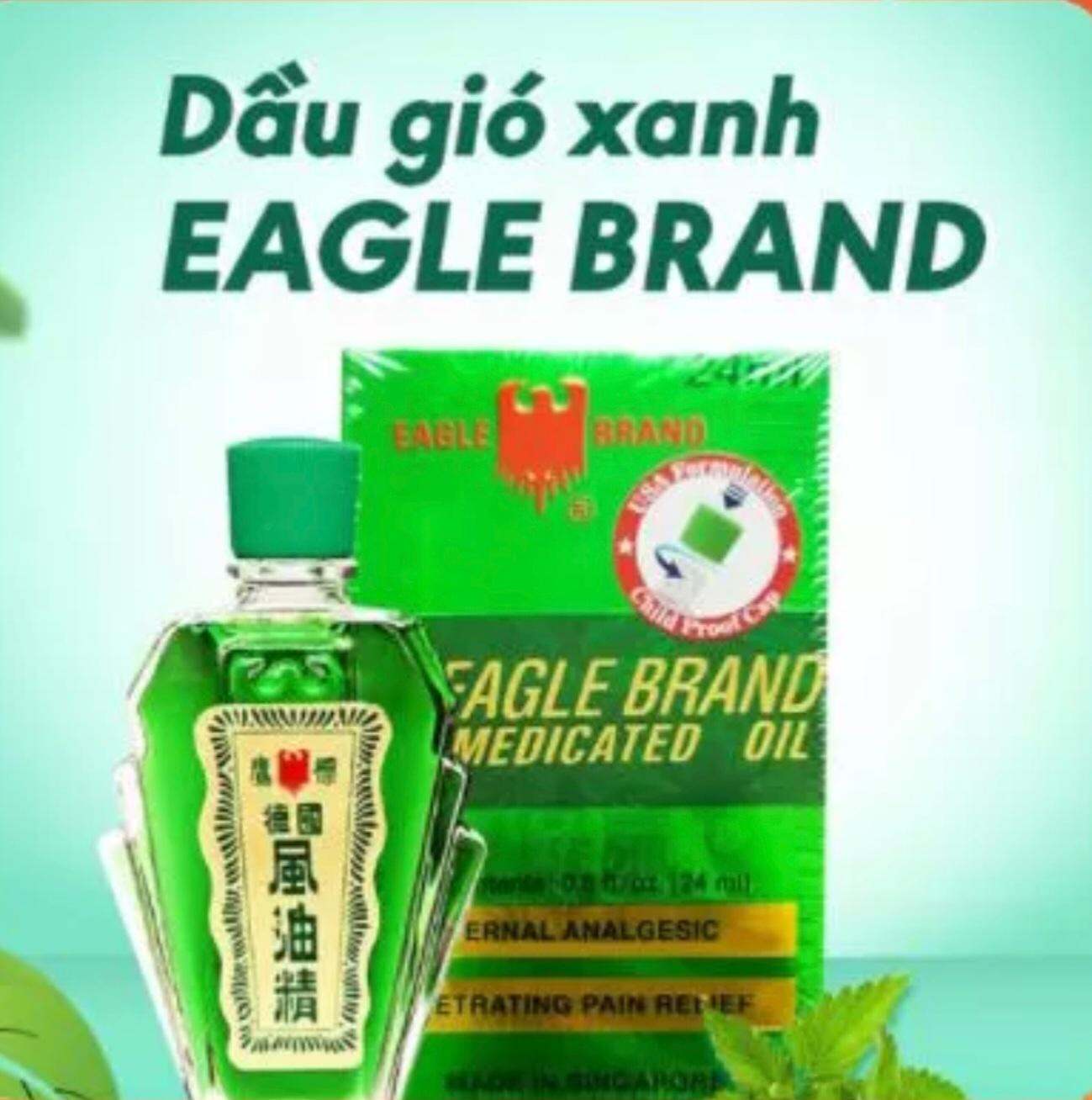DẦU GIÓ XANH CON Ó SINGAPORE EAGLE BRAND MEDICATED OIL CHÍNH HÃNG 24ml