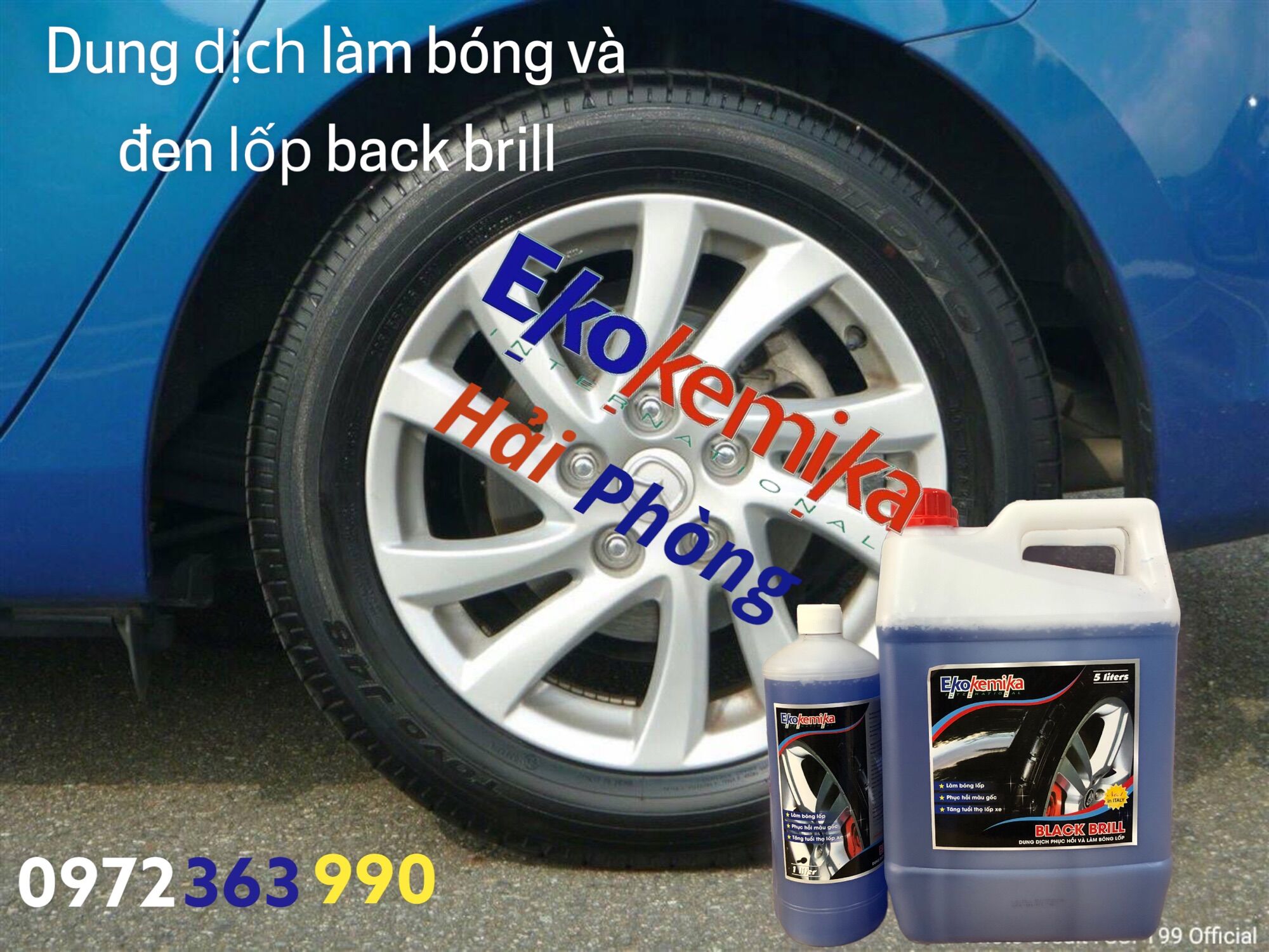 Dung dịch làm bóng và đen lốp Black Brill -1L
