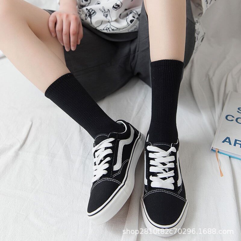 Tất Vớ cổ cao trơn màu unisex