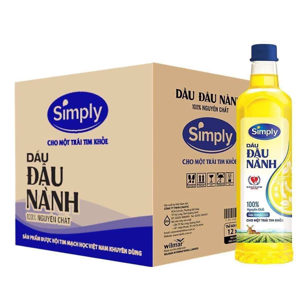 Dầu đậu nành simply 1lit