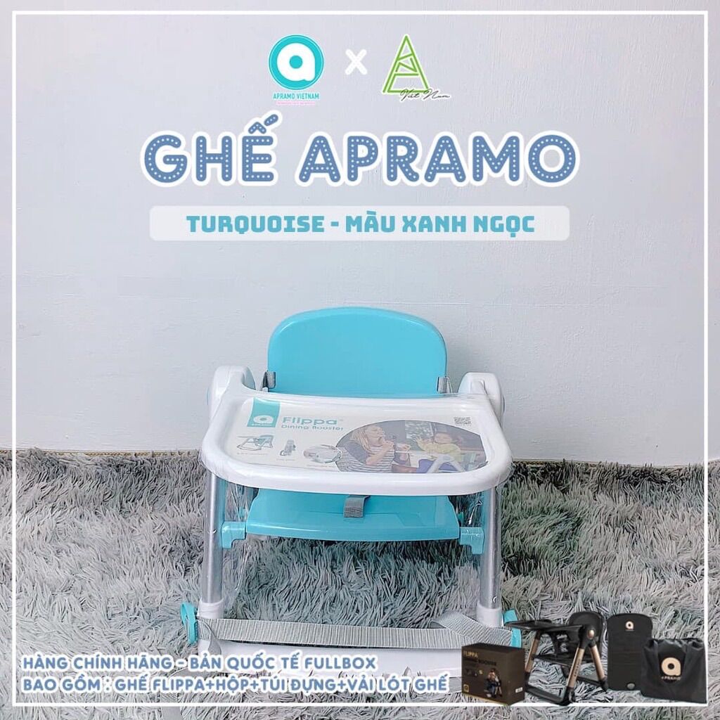 Ghế ăn dặm gấp gọn siêu nhẹ apramo flippa bản quốc tế full phụ kiện