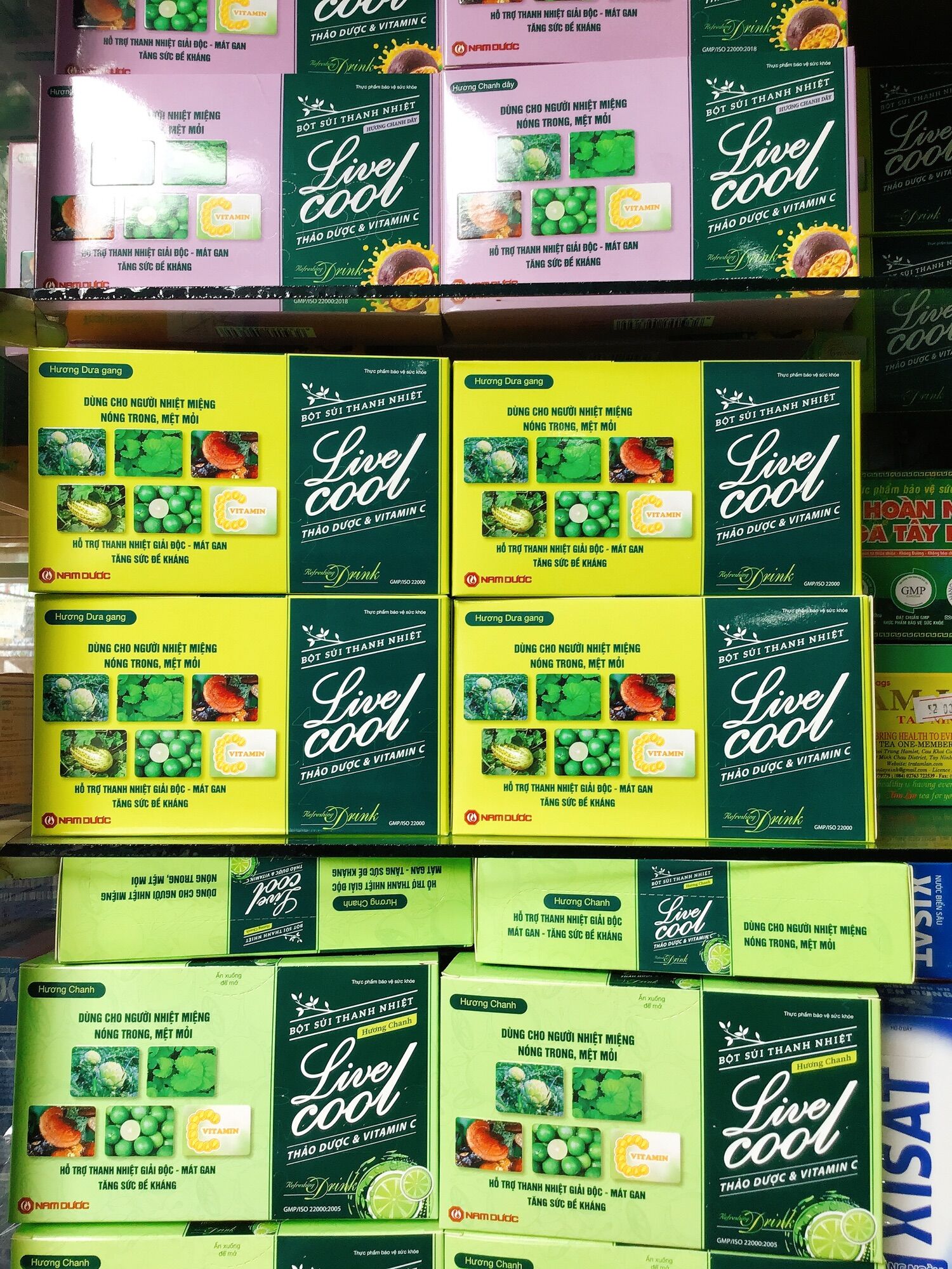 (CHÍNH HÃNG) Live cool, bột sủi thanh nhiệt, nhiệt miệng, mát gan, nhiều vị ( livecool )