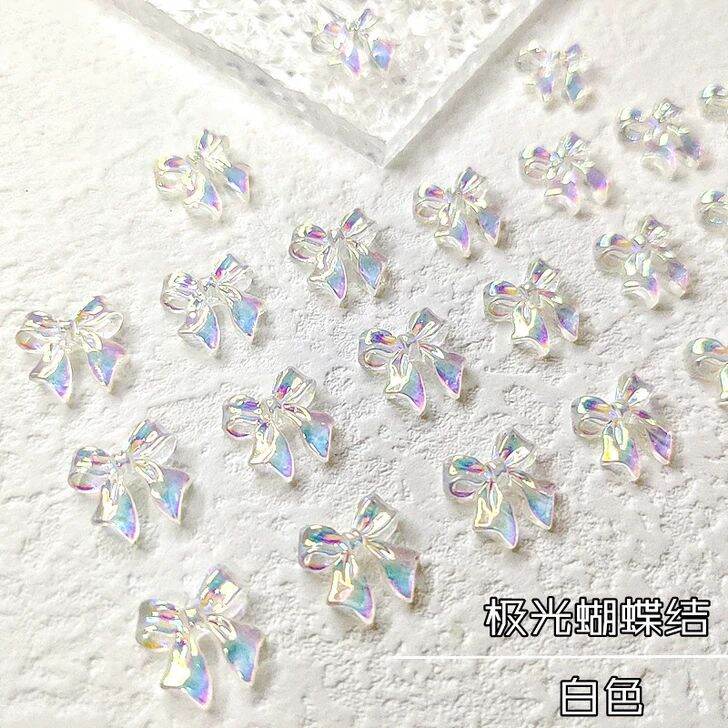Charm Nail mẫu nơ ánh nhũ