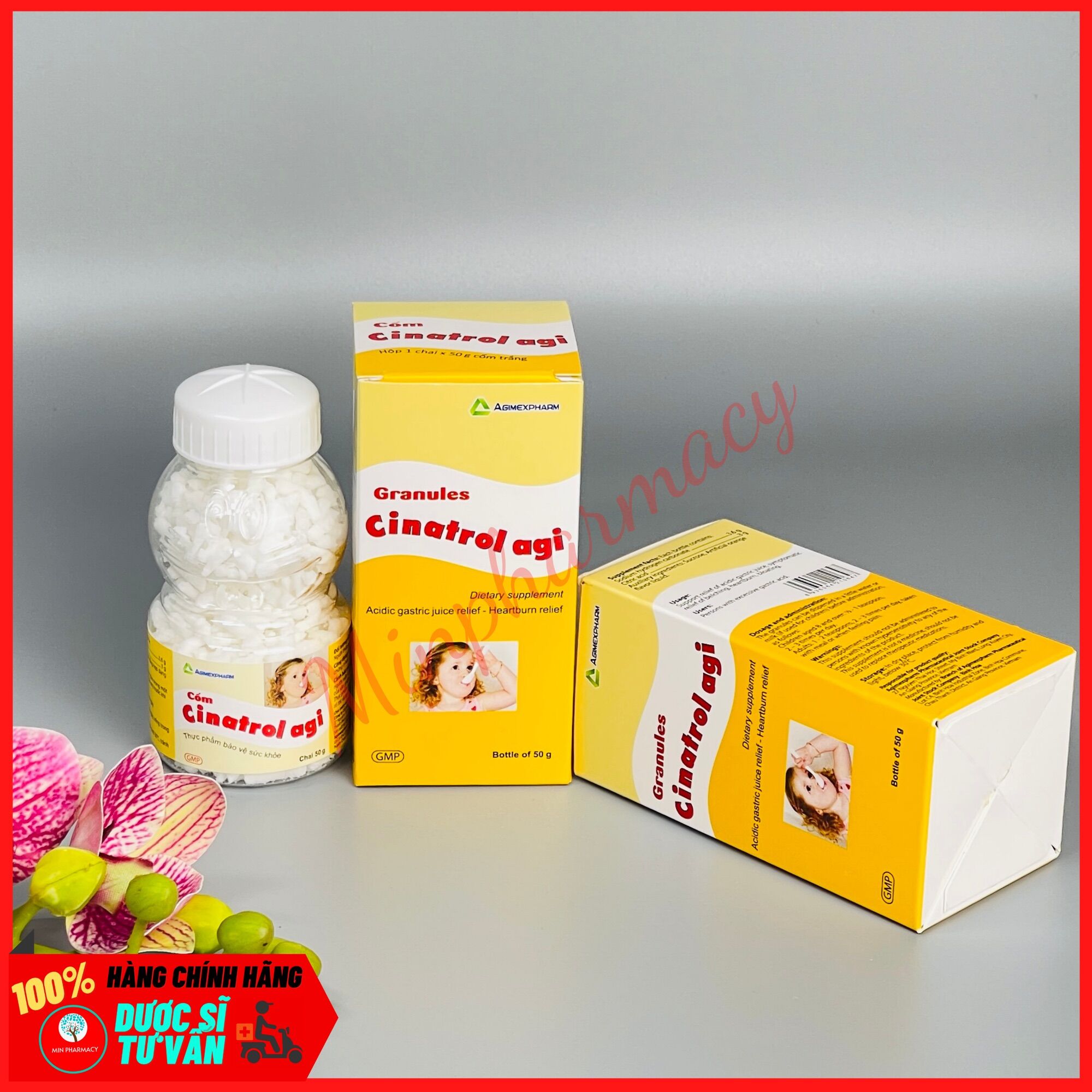 Cốm tiêu hóa trẻ em CINATROL AGI Cốm trắng (chai 50g) - Minpharmacy