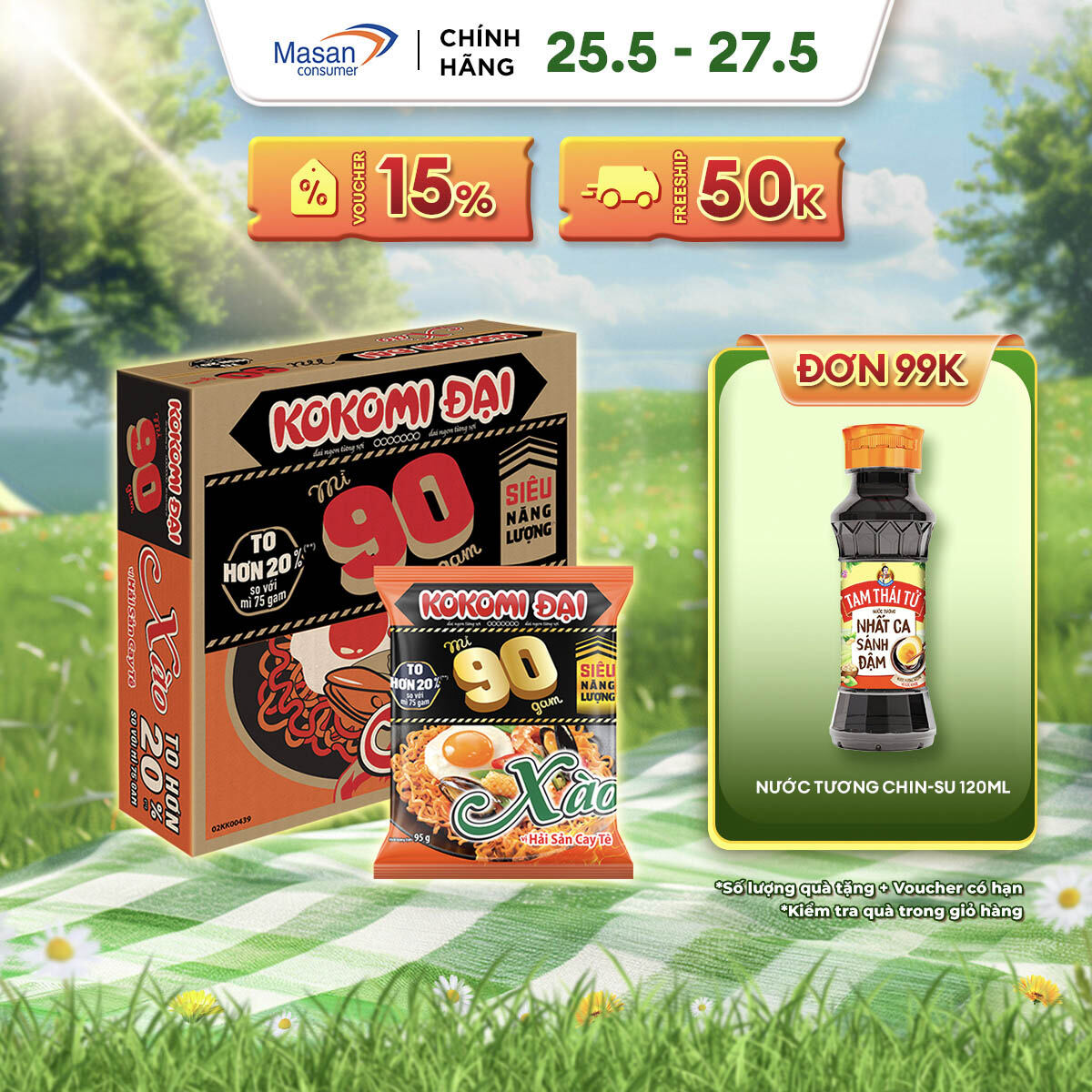 [25-27.5 Voucher 18% CHO ĐƠN TỪ 199k]Kokomi Đại Mì Xào 90 Vị Hải Sản Cay Tê thùng 30gói x 95gr