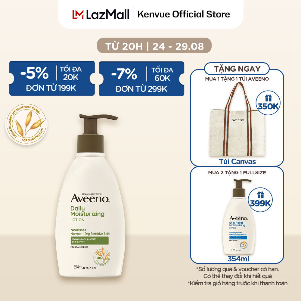 Sữa dưỡng thể giữ ẩm hằng ngày cho da thường, da khô và da nhạy cảm Aveeno Daily Moisturizing 354ml