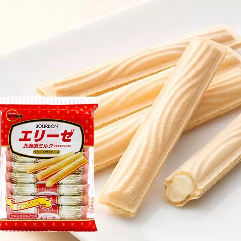 Bánh quế nhân kem vị sữa bourbon