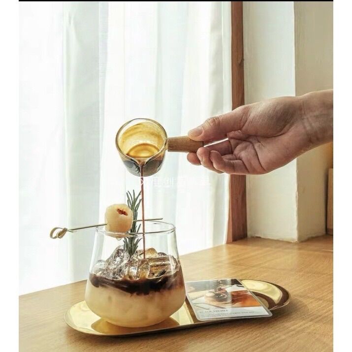 Cốc Đong Thuỷ Tinh Cán Gỗ 50ml