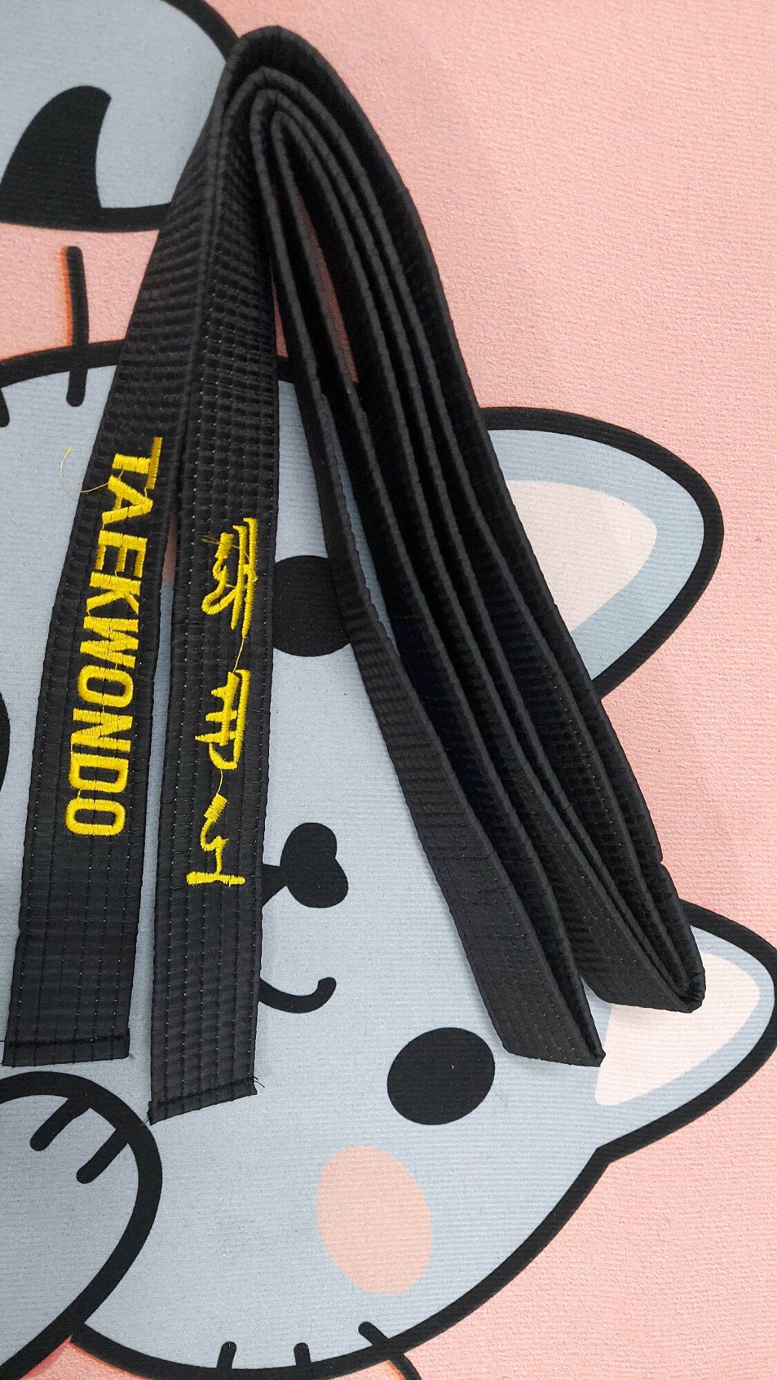 Black Belt Embroidered with Taekwondo