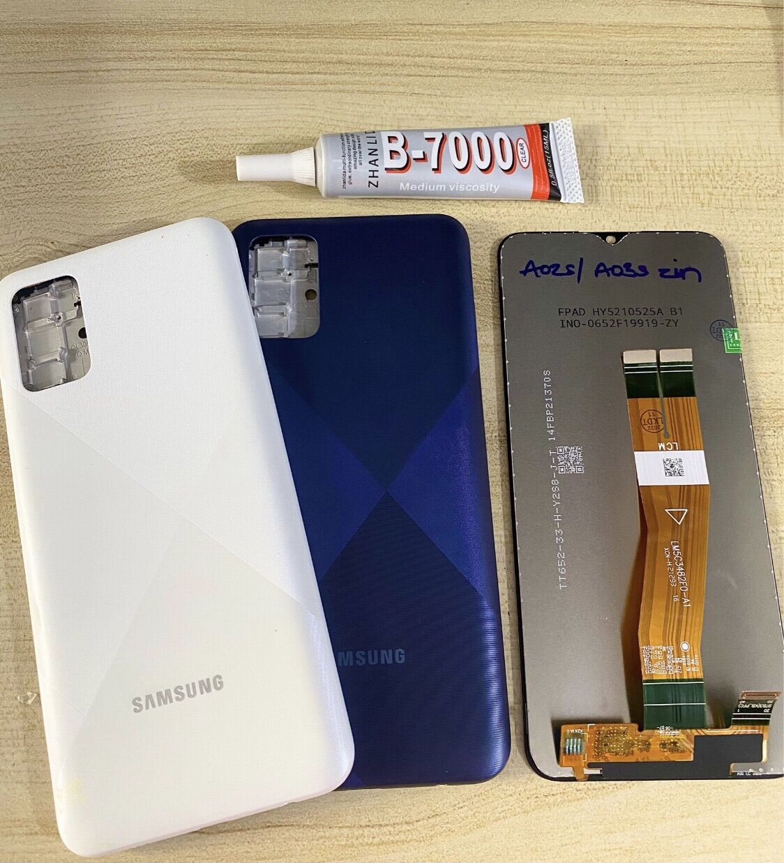 Combo màn hình + bộ vỏ samsung a02s zin tặng kèm keo dán