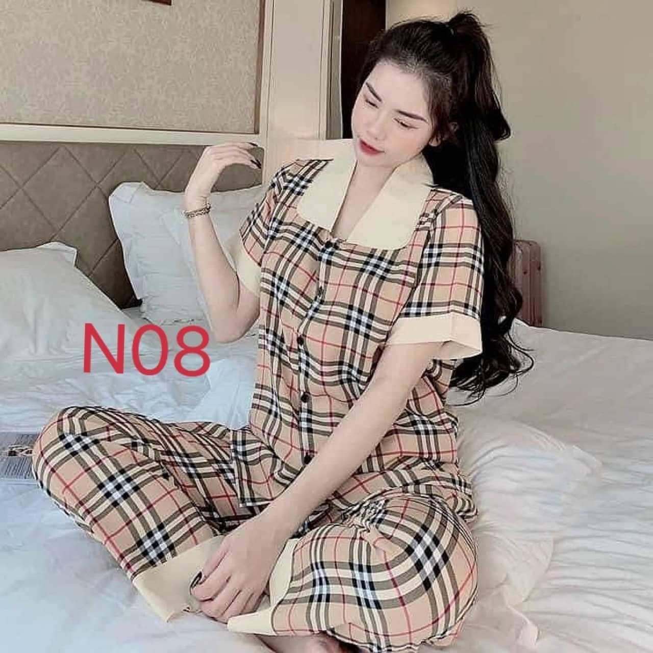 Bộ Pijama nữ tay ngắn quần dài dễ thương