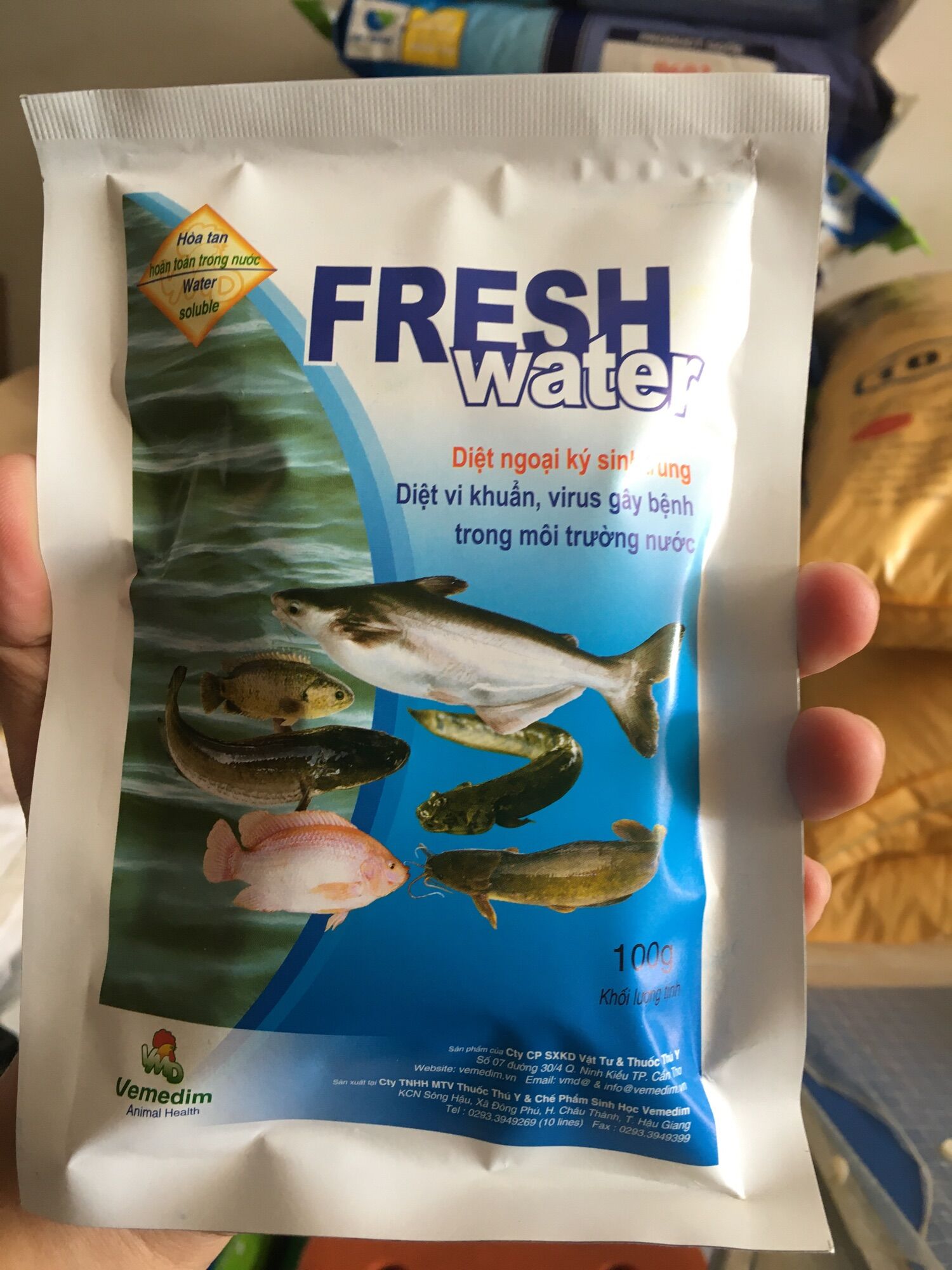 Ký sinh trùng trên cá fresh water 100g / gói
