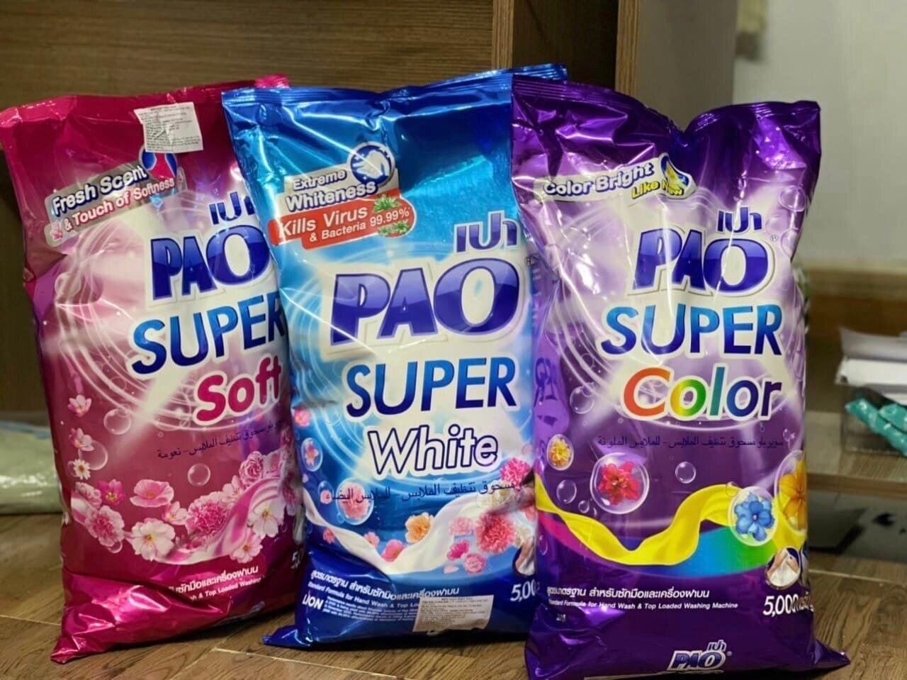 Bột giặt pao túi 5 ký có 3 màu