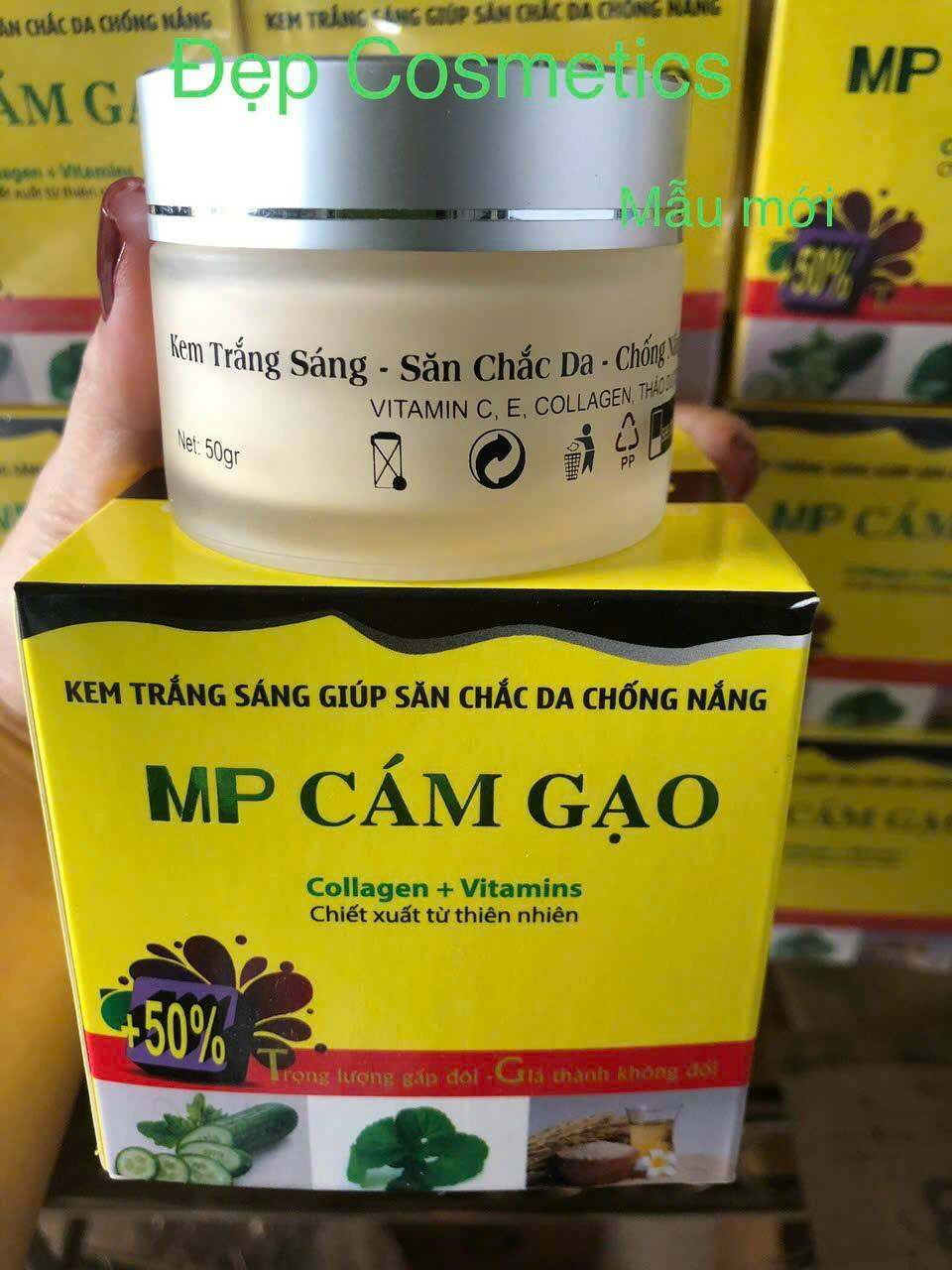 Kem Mp Cám Gạo Trắng Sáng ,Săn Chắc Da ,Chống Nắng ,Dành Cho Da Mỏng ,Da Yếu ,hộp 50gram