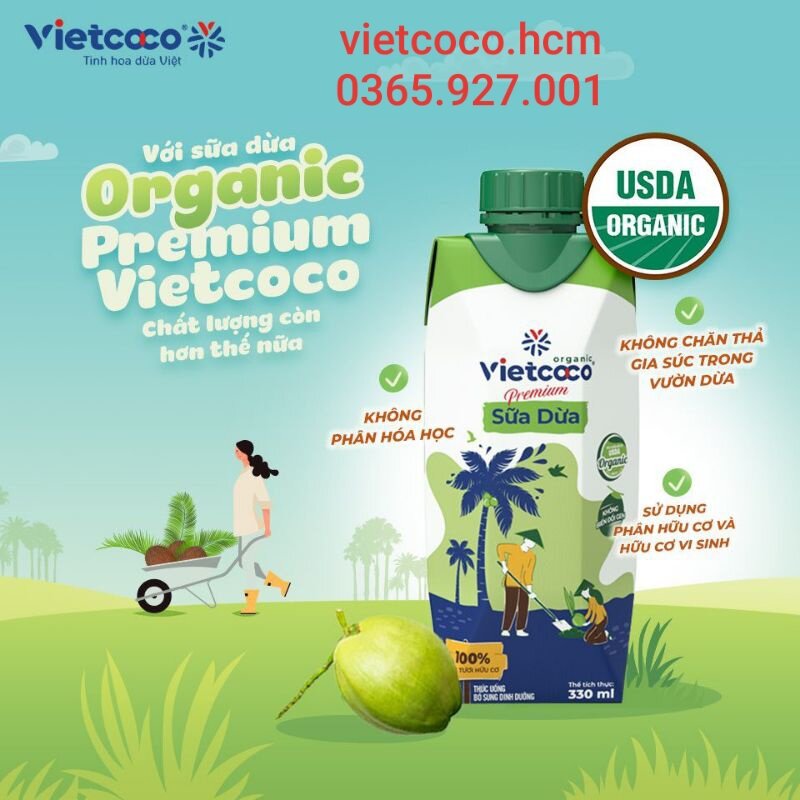 1 Thùng sữa dừa organic Vietcoco