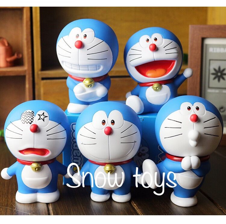 Mô hình Doraemon  Mô hình 6 tư thế Doremon cầm bánh ngồi đứng vẫy tay nằm  ngủ bằng nhựa  Cao 810cm  Shopee Việt Nam