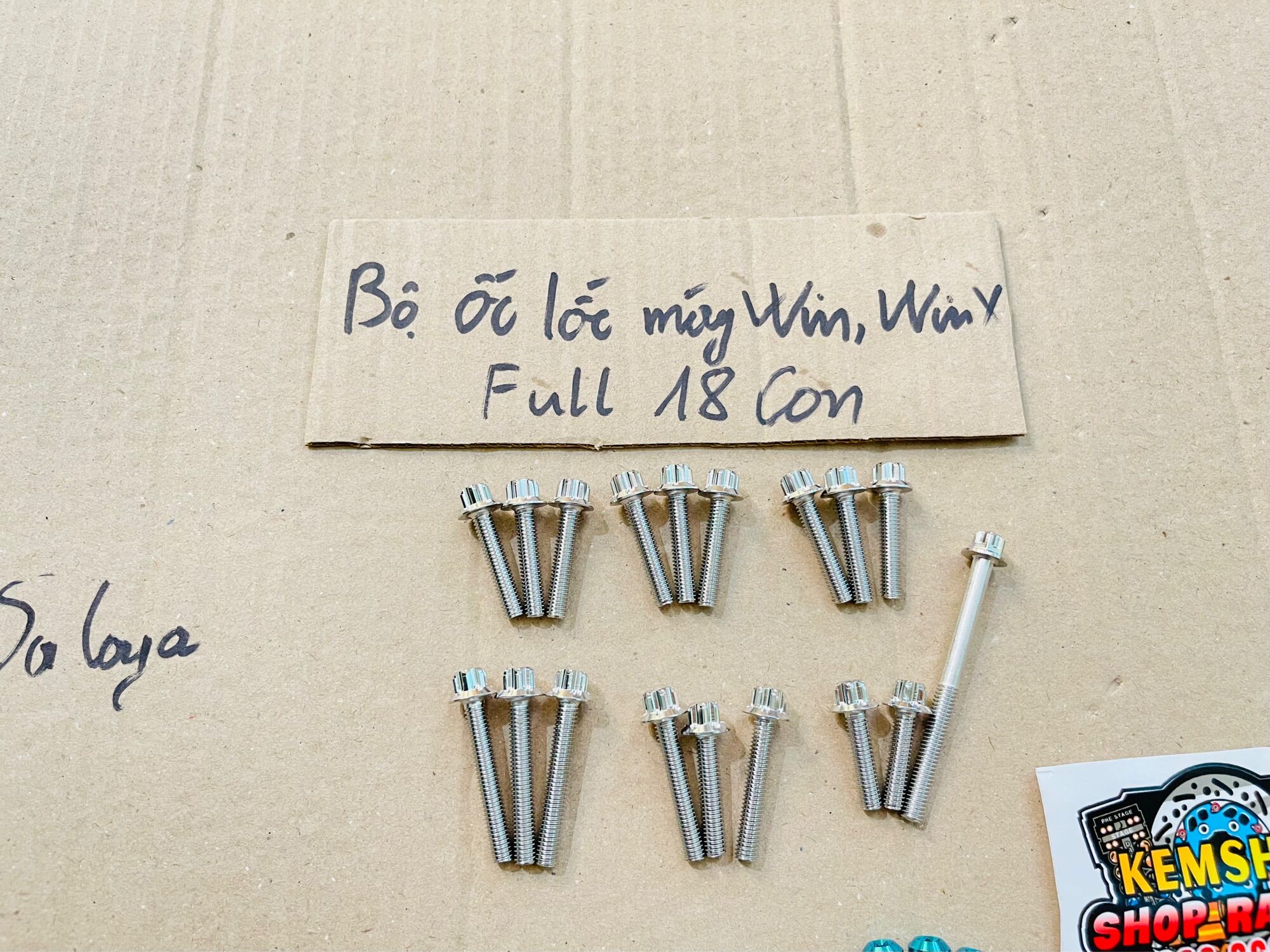 Bộ ốc titan 18 con lốc máy winner/winner x v2, v3 full lốc máy