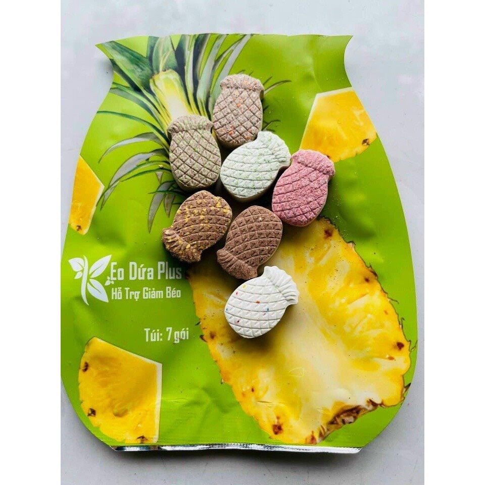 Kẹo dứa giảm cân chính hãng date mới 7 plus & vị
