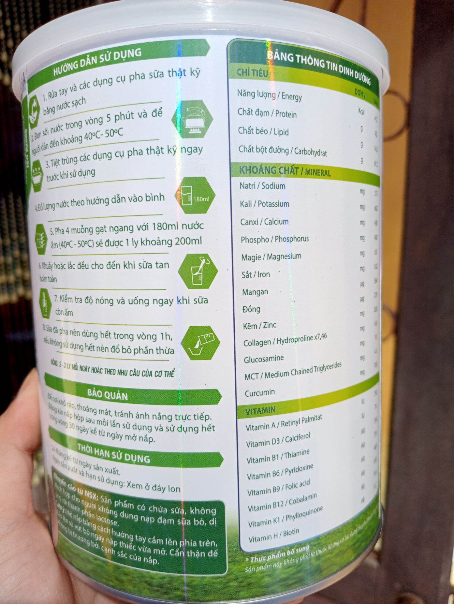 Sữa loãng xương Anla Asia 900g giàu canxi. giúp xương chắc khỏe phòng chống loãng xương. 