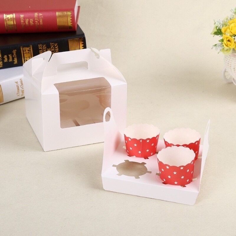 Hộp đựng Cupcake có quay xách 4 ô và 6 ô