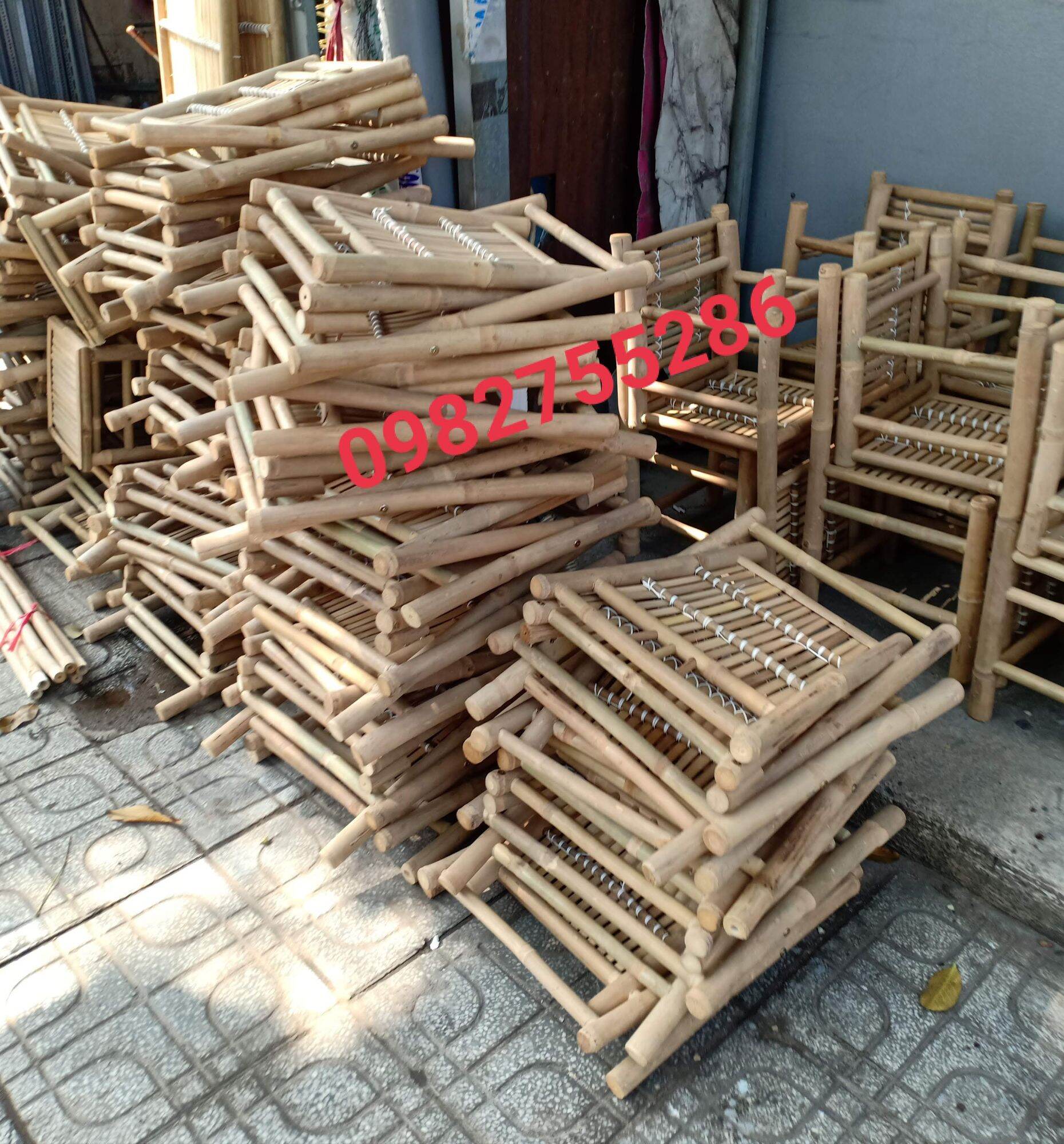 ghế tre xếp gọn, ghế xếp tre có tựa 36cm.