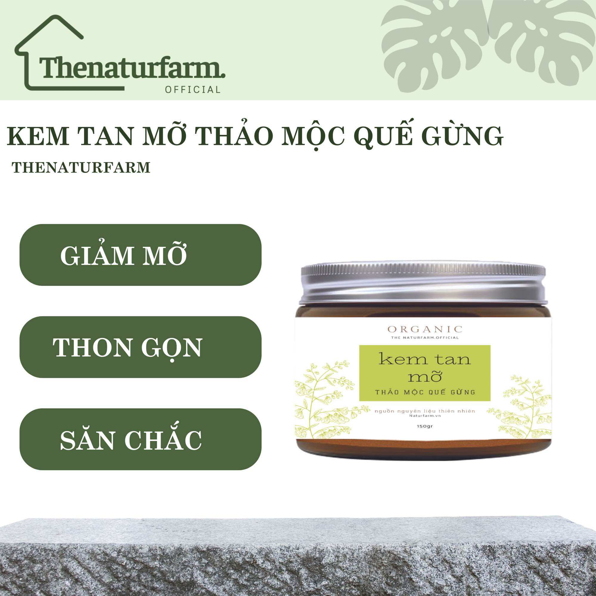 Kem tan mỡ thảo mộc quế gừng 150gr