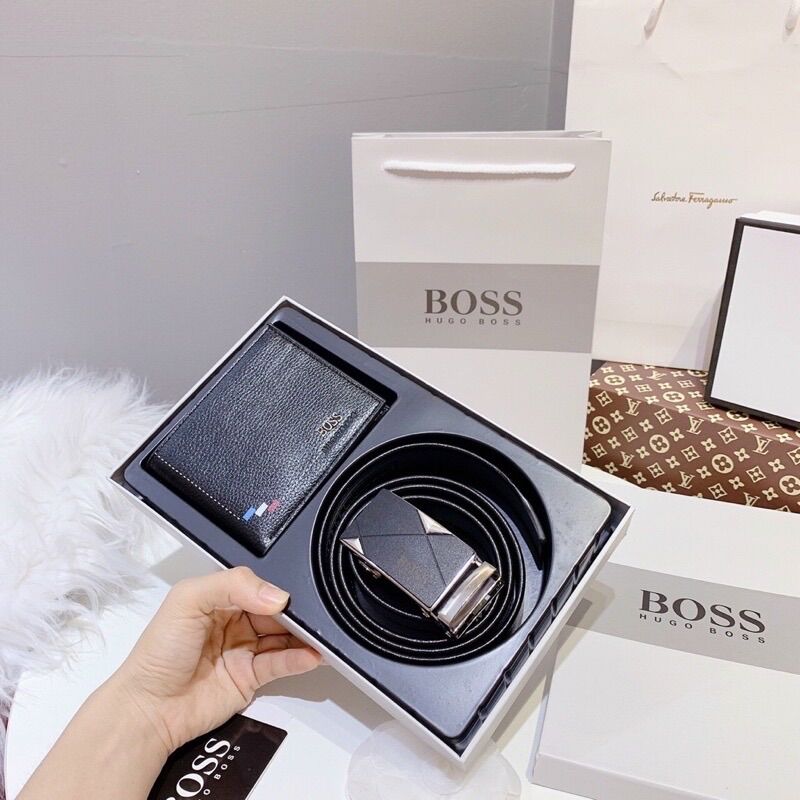 [Fullbox + Túi giấy] Set ví và thắt lưng nam boss sang trọng