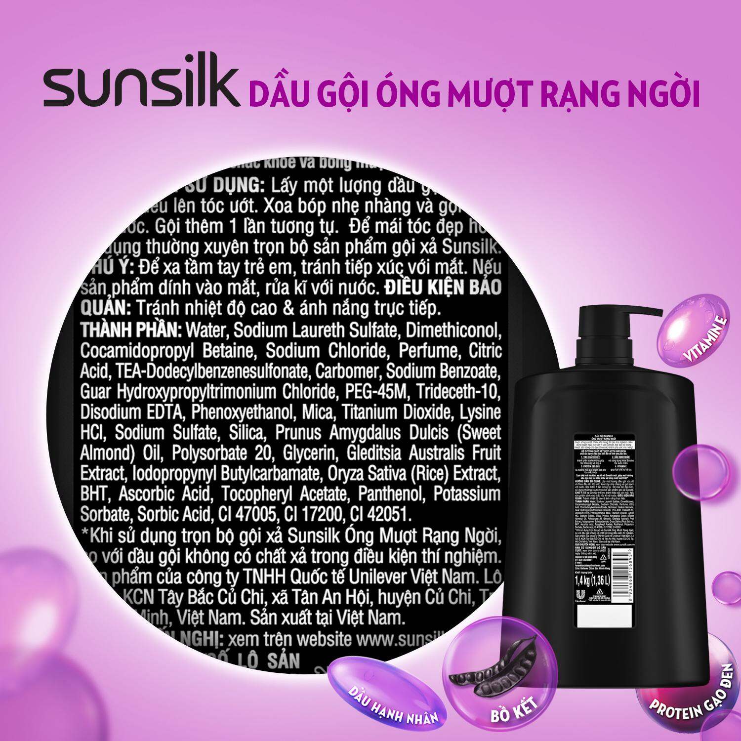 Dầu Gội Đầu Sunsilk chai 1,4Kg