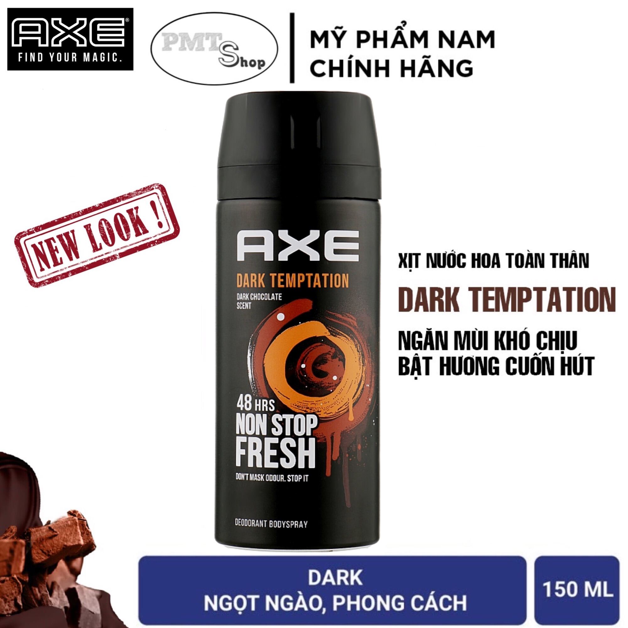 Xịt nước hoa toàn thân nam AXE Dark Temptation 150ml nhập khẩu
