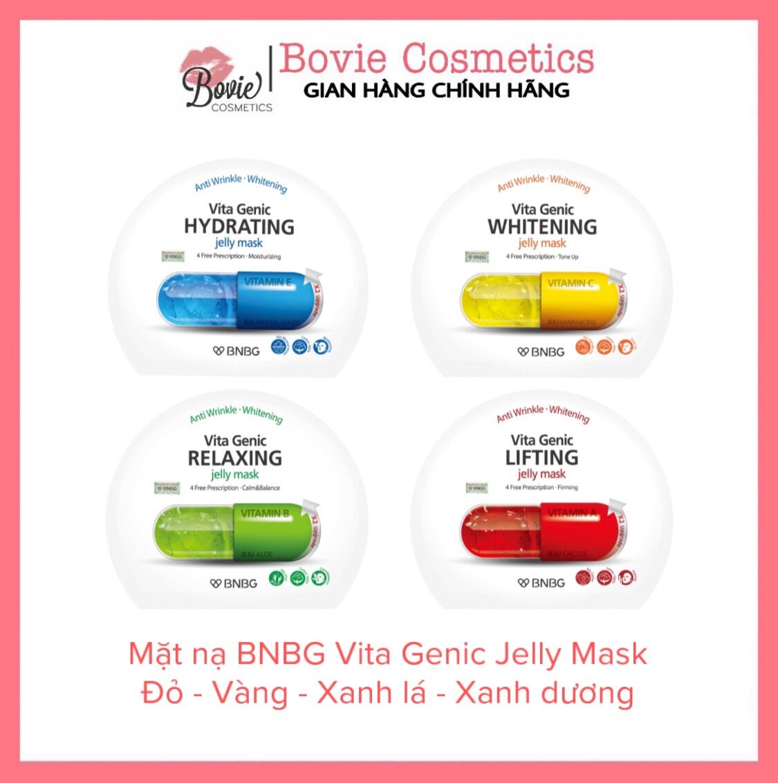 Mặt nạ BNBG Vita Genic Jelly Mask Đỏ - Vàng - Xanh lá - Xanh dương