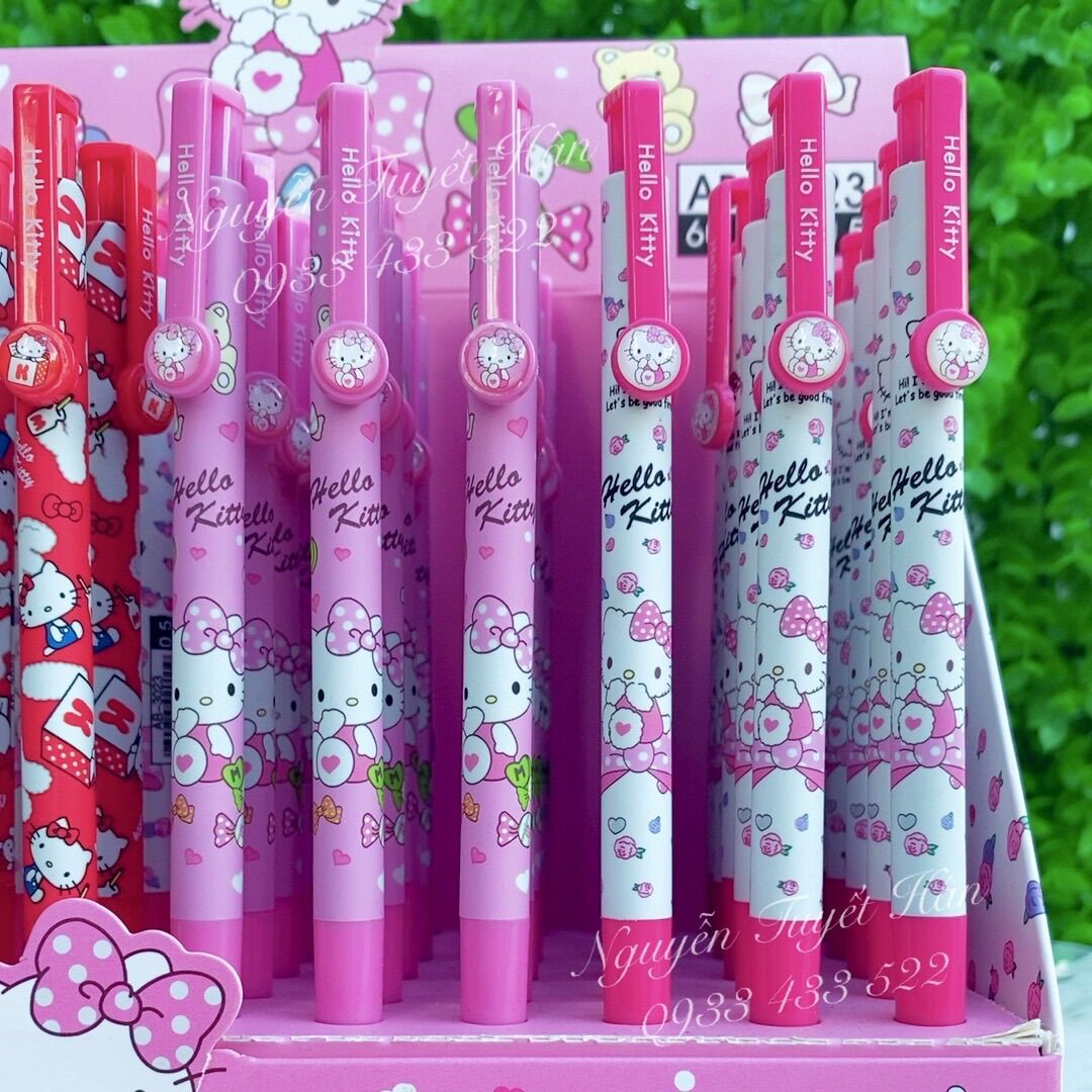 Bút viết bi mực xanh Hello Kitty