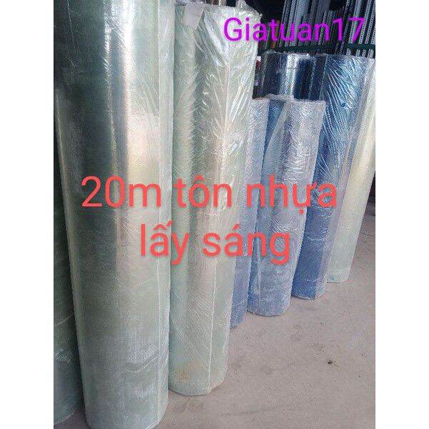 (LOẠI DÀY 8ZEM) Combo 20m Tôn nhựa lấy sáng, che mái 2 lớp dày dặn, 8zem(0.8mm)