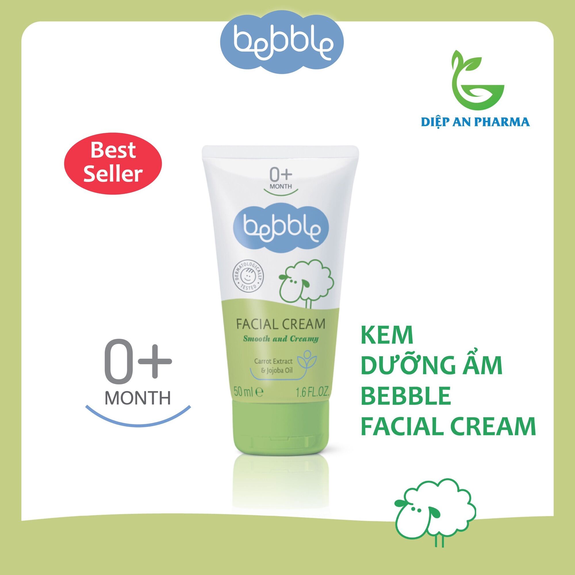 Kem dưỡng ẩm cho bé Bebble Facial Cream